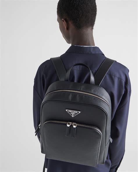 prada mens leather backpack|prada unisex backpack.